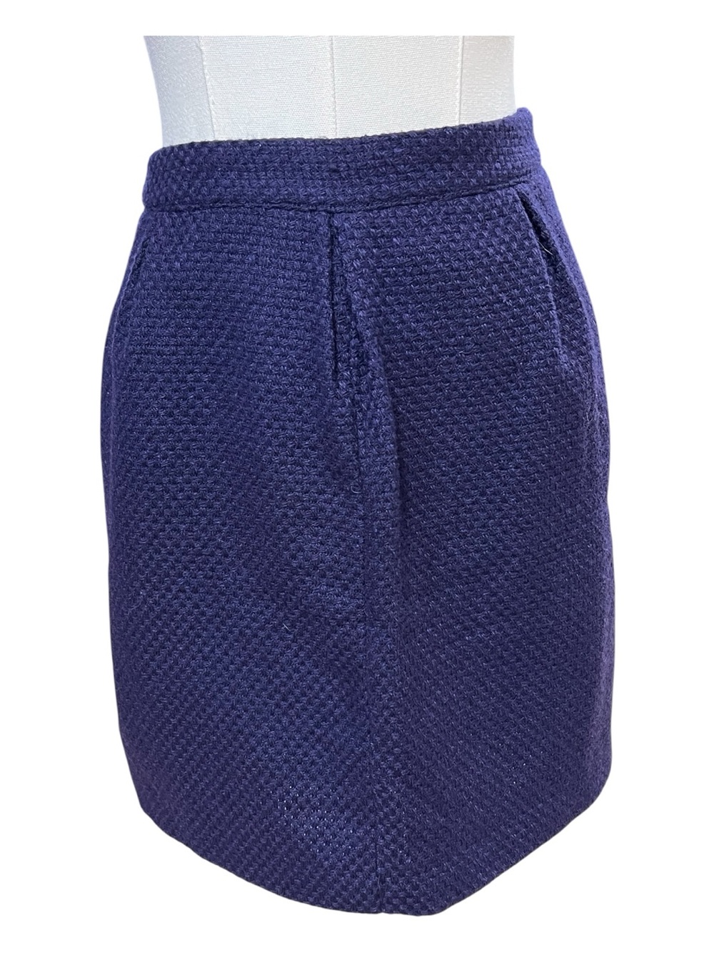 🆕 NWT Gap Blue Purple Textured Wool Blend Pocket Skirt | Size 14